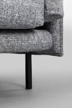 Sofa 3-osobowa W Kolorze Szarym Nogi Stalowe Czarne 230 Cm