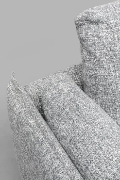 Sofa 3-osobowa W Kolorze Szarym Nogi Stalowe Czarne 230 Cm