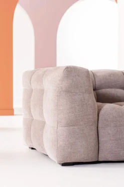Sofa Pikowana 3-osobowa Jasnobrązowa 240 Cm