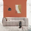 Sofa Pikowana 3-osobowa Kremowa 240 Cm