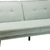 Sofa Rozkładana Z Podłokietnikami 222x86 Cm Jasnozielona Na Brązowych Nóżkach