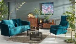 Sofa Vegas Forever 232x90 Cm Turkusowa