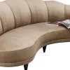 Sofa Welurowa 3-osobowa 233 Cm Beżowa