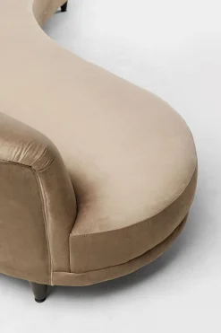 Sofa Welurowa 3-osobowa 233 Cm Beżowa