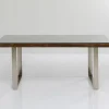 Stół Conley 180x90 Cm Brązowy Nogi Chromowane