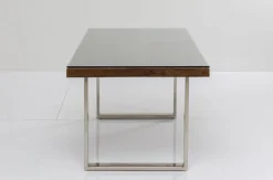 Stół Conley 180x90 Cm Brązowy Nogi Chromowane