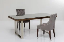 Stół Conley 180x90 Cm Brązowy Nogi Chromowane