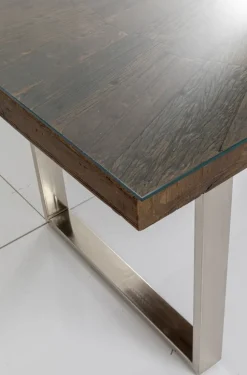 Stół Conley 180x90 Cm Brązowy Nogi Chromowane