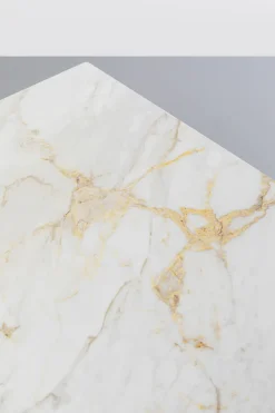 Stół Do Jadalni Blat Ceramiczny Nogi Złote Krzyżowe 160x80 Cm