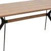 Stół Do Jadalni Blat Fornirowany Orzech Nogi Czarne Stalowe 200x90 Cm