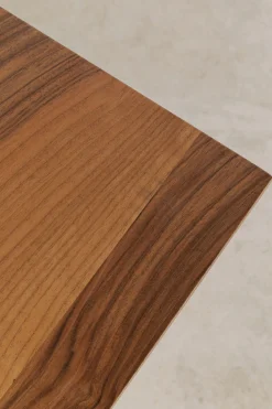 Stół Do Jadalni Blat Fornirowany Orzech Nogi Czarne Stalowe 200x90 Cm