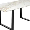Stół Do Jadalni Blat Kamionkowy Nogi Czarne Stalowe 180x90 Cm