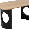 Stół Do Jadalni Blat Z Drewna Akacjowego Nogi Czarna Stal 180x90 Cm