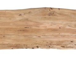 Stół Do Loftu 6-8 Osobowy Blat Z Drewna Akacjowego Nogi Czarne Stalowe 180x90 Cm