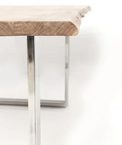 Stół Do Loftu 6-8 Osobowy Blat Z Drewna Akacjowego Nogi Czarne Stalowe 180x90 Cm
