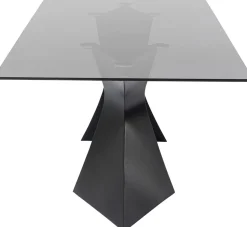 Stół Gloria 200x100 Cm Blat Szklany Przydymiony - Nogi Czarne