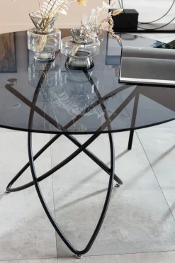 Stół Molekular Ø120 Cm Czarny - Blat Szklany