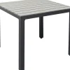 Stół Ogrodowy Blat Kwadratowy Szary Polywood Nogi Z Aluminium 80x80 Cm