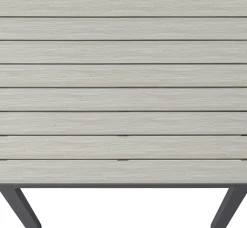 Stół Ogrodowy Blat Kwadratowy Szary Polywood Nogi Z Aluminium 80x80 Cm