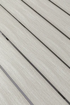 Stół Ogrodowy Blat Prostokątny Szary Polywood Nogi Z Aluminium Czarne 180x90 Cm
