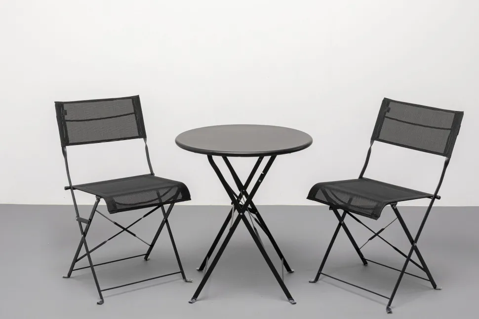 Stół Ogrodowy Mały W Kolorze Czarnym Aluminiowy Ø60 Cm