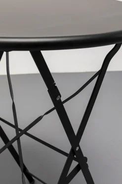 Stół Ogrodowy Mały W Kolorze Czarnym Aluminiowy Ø60 Cm