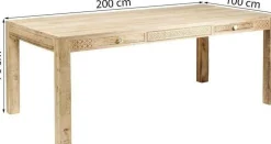 Stół Puro Plain Z Szufladami 200x100 Cm Naturalny