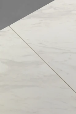 Stół Rozkładany Biały Blat Ceramiczny Nogi Stalowe 140-200x80 Cm
