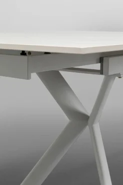 Stół Rozkładany Biały Blat Ceramiczny Nogi Stalowe 140-200x80 Cm