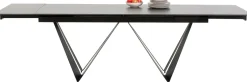 Stół Rozkładany Czarny Blat Ceramika Nogi Stalowe 180-260x90 Cm