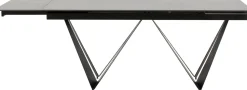 Stół Rozkładany Czarny Blat Ceramika Nogi Stalowe 180-260x90 Cm