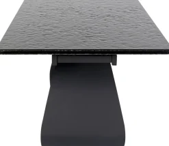 Stół Rozkładany Do Jadalni W Kolorze Czarnym Szkło I Stal 180-260x95 Cm