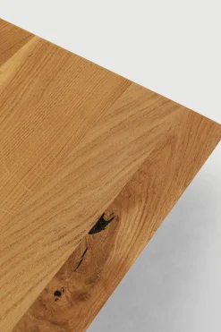 Stół Z Dębowym Blatem FSC Nogi Czarne Krzyżowe 180x90 Cm