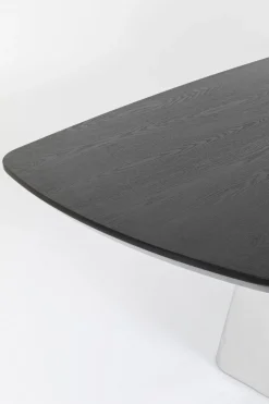 Stół Z Fornirowanym Czarnym Blatem I Srebrną Podstawą 220x110 Cm