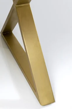 Stół Z Kamionkowym Blatem 180x90 Cm Nogi Złote Krzyżowe