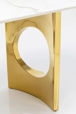 Stół Z Kamionkowym Blatem 180x90 Cm Nogi Złote