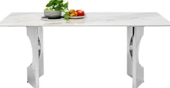 Stół Z Kamionkowym Blatem 180x90 Cm Nogi Srebrne