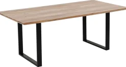 Stół Z Naturalnym Drewnianym Blatem Z Drewna Akacji I Czarnymi Metalowymi Nogami 200x100 Cm