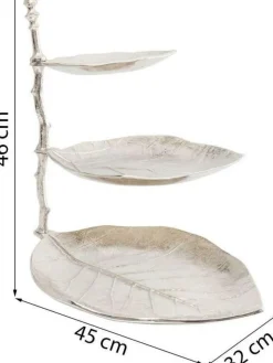 Stojak Na Biżuterię Leaf 45x46 Cm Srebrny