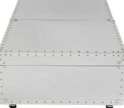 Stolik Kawowy Barek Rozkładany Srebrny Na Kółkach Stal Nierdzewna 120x75 Cm
