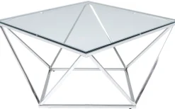Stolik Kawowy Cristallo 80x80 Cm Srebrny