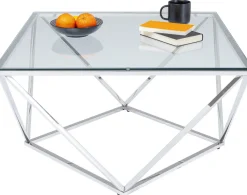 Stolik Kawowy Cristallo 80x80 Cm Srebrny