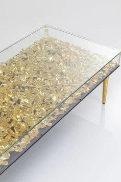 Stolik Kawowy Gold Flowers 120x60 Cm