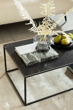 Stolik Kawowy Key West 120x60 Cm Czarny - Blat Marmur