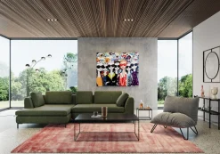 Stolik Kawowy Key West 120x60 Cm Czarny - Blat Marmur