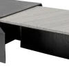Stolik Kawowy Loft Marmur I Ciemnoszare Aluminium 142x70 Cm