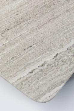 Stolik Kawowy Loft Marmur I Ciemnoszare Aluminium 142x70 Cm