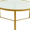 Stolik Kawowy Marble Ø55xH38 Cm Złoty