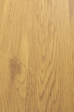 Stolik Kawowy Okrągły Naturalny Blat MDF Ø80 Cm Podstawa Biała Stalowa