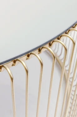 Stolik Kawowy Wire Uno Ø80 Cm Mosiężny